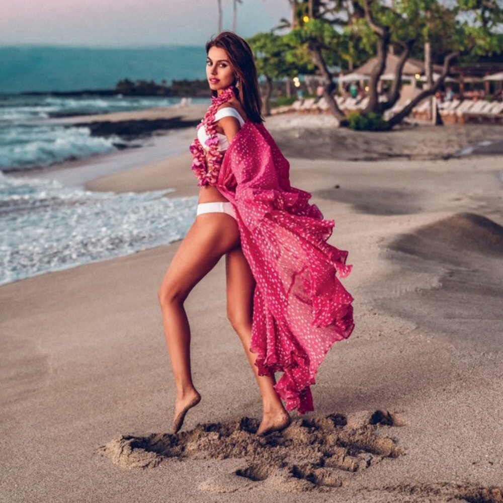 New! Berry Ruffle Kimono/Cover-Up - Picture 2 of 12